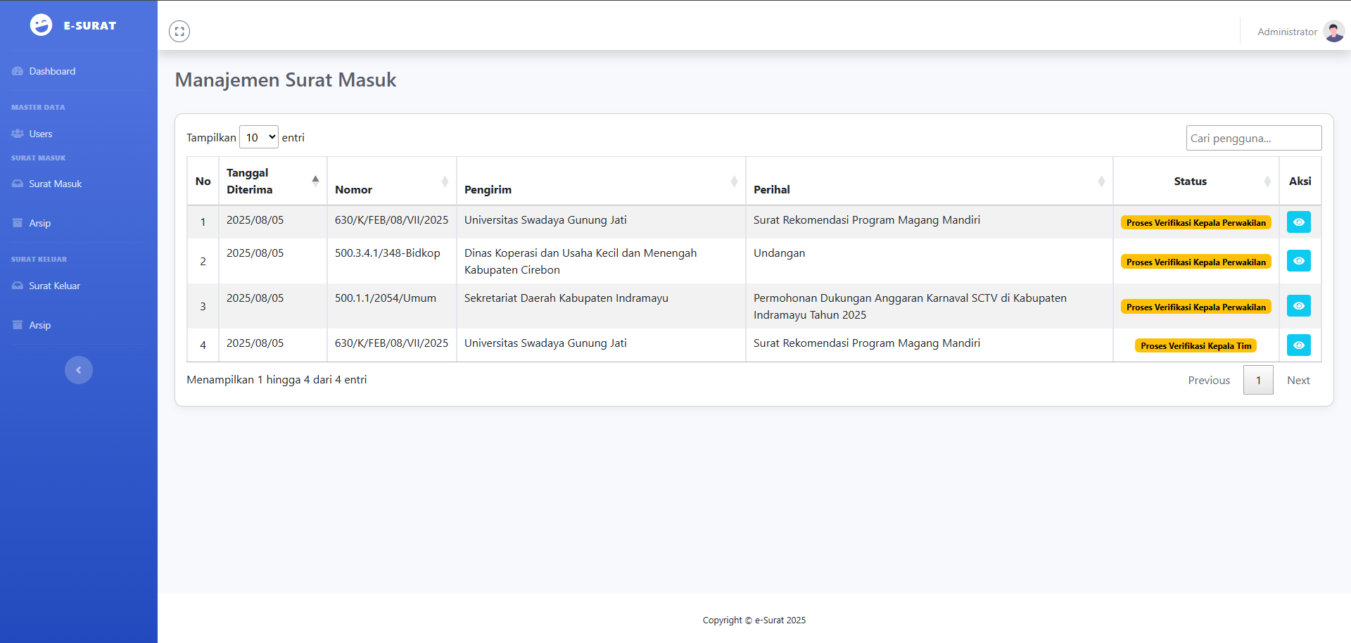 Sistem Manajemen Arsip Surat