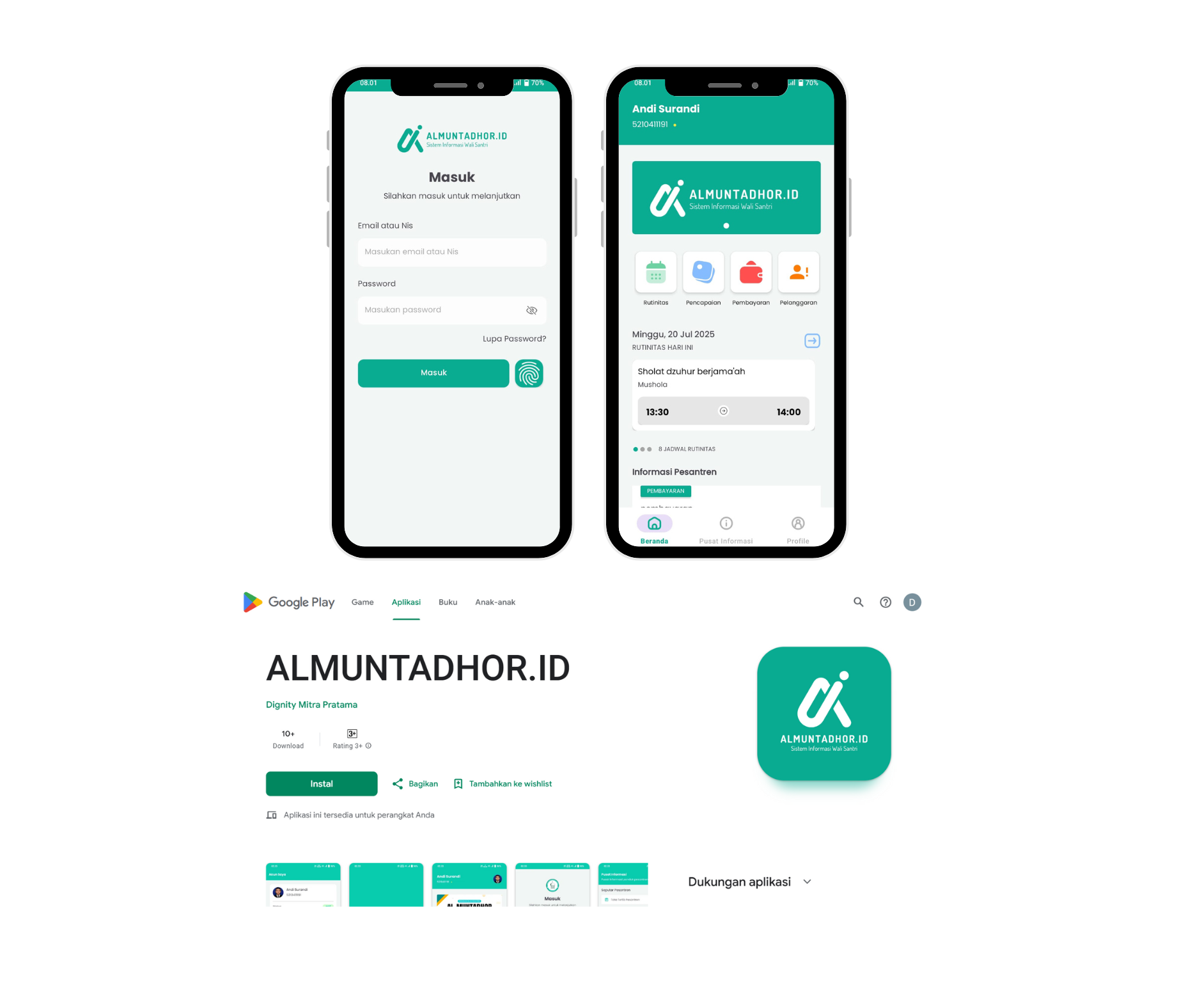 Aplikasi Sistem Monitoring Santri